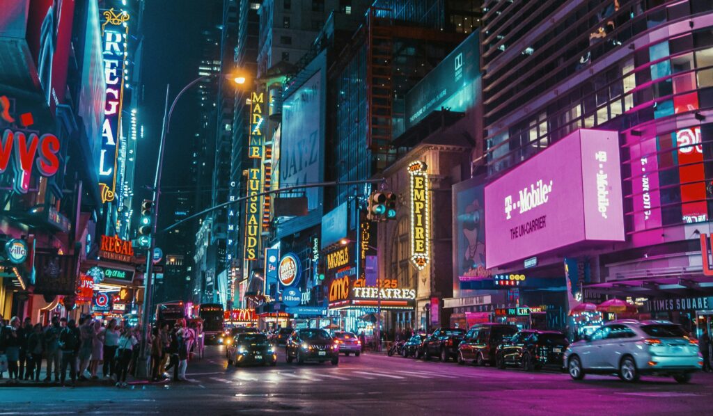 Cinematic neon city